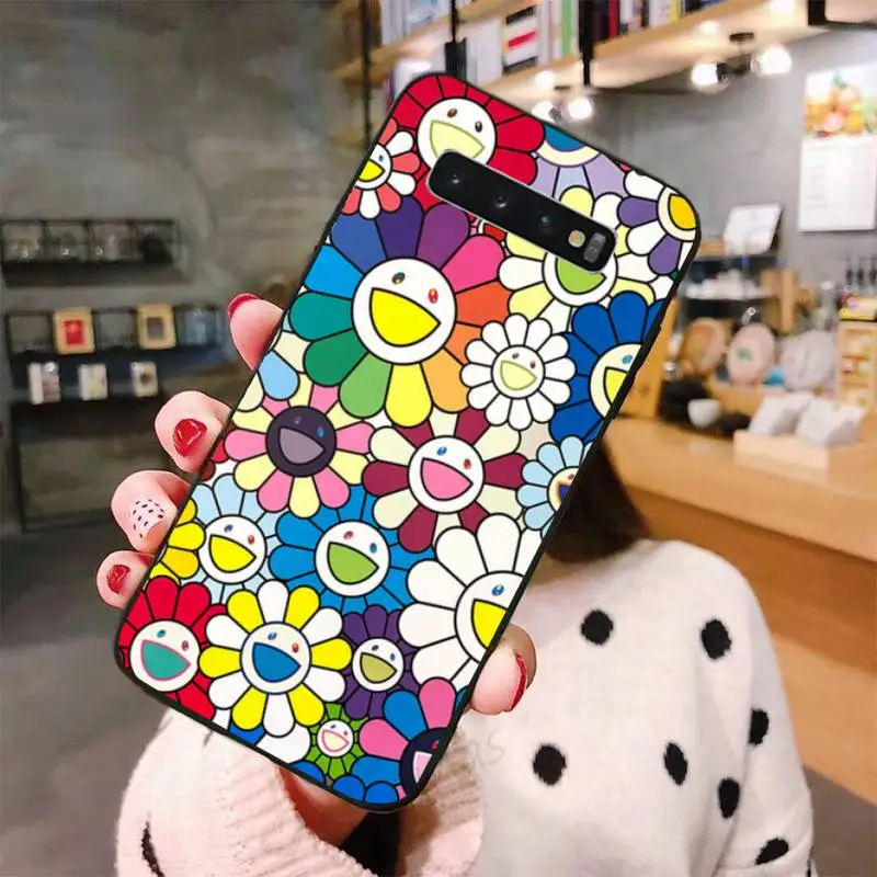

Smiley Flowers Phone Case For Samsung A50 A51 A71 A20E A20S S10 S20 S21 S30 Plus ultra 5G M11 funda shell