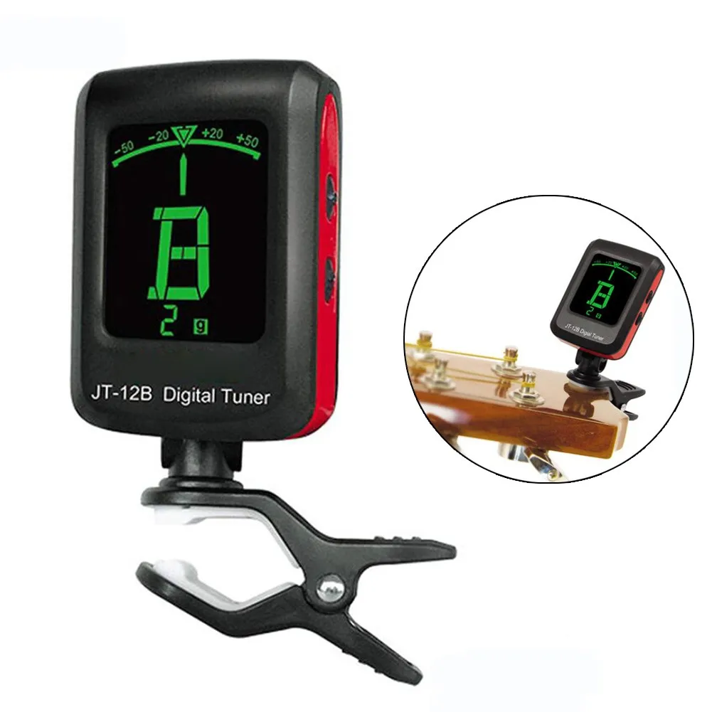 Enlarge 1pc Clip-on Digital Chromatic Guitar Tuner For Electric Acoustic Guitar Bass Ukulele Musical Instrument Guitar Part Accessories