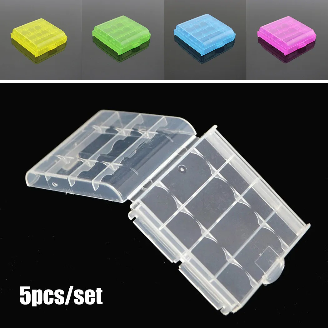 

5X 6.7*6*1.75 Hard Plastic Case Holder Storage Box Cover For Rechargeable AA AAA Batteries In Stock Drop Shipping