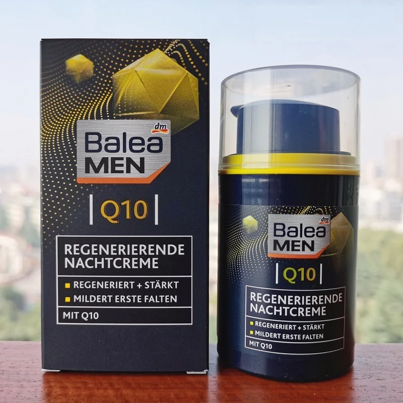 

Germany Balea Q10 Regenerating Energy Night Cream for Men Tired Skin Tightening Q10 Shea Butter Formula Fresh Powerful Radiance