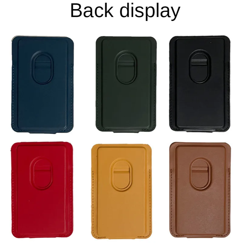Magnetic Folding Lazy Holder Wallet For iphone 12 Pro Max Ultra-thin Desktop Neutral Back Cover Universal PU Mobile phone Holder
