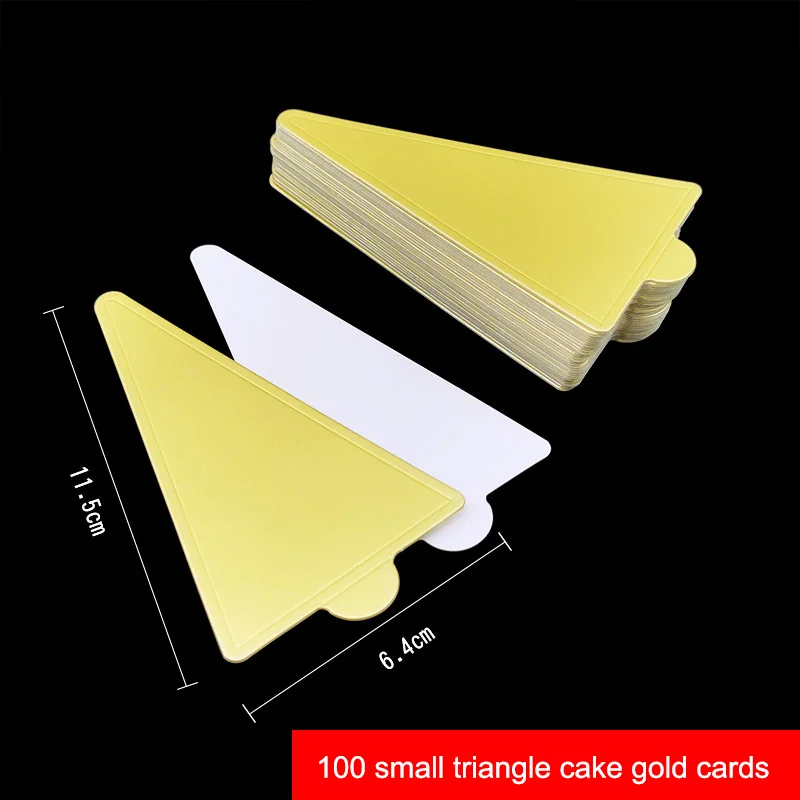 

Triangular Mousse Bottom Pad Melaleuca Cake Pad Small Golden Card Thickened Paper Togkin Holder 100 Pieces/Pack ZD