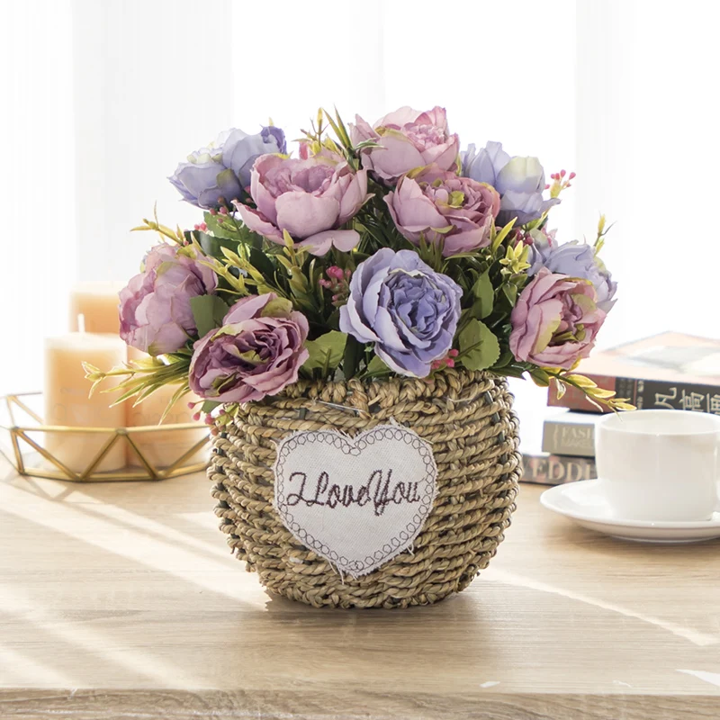 Американский Пастырское Стиль Моделирование льняной искусственный в горшке