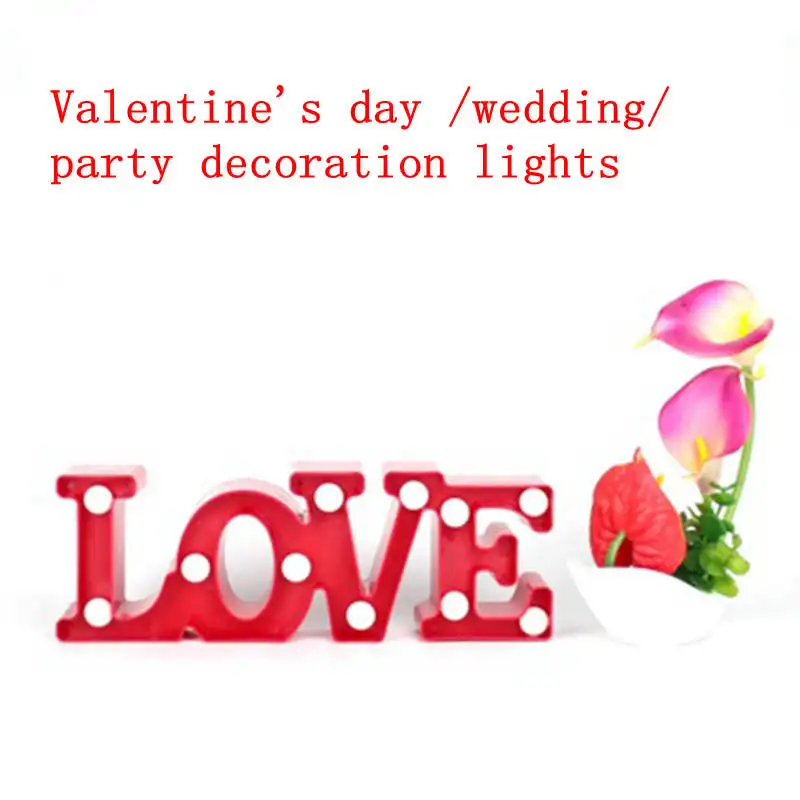 Любовь светодиодные буквы огни знак лампы с подсветкой висячая подставка
