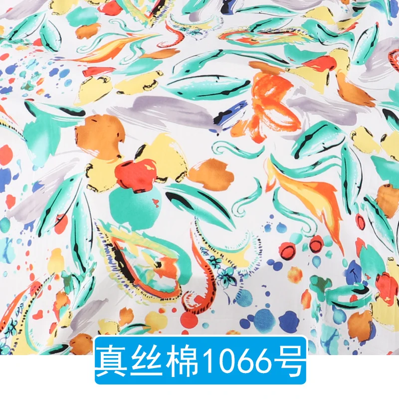 

60D Cotton Silk Fabrics Digital Printing Silk Rayon Fabric Production Cheongsam Dress Home Textile Design Fabric