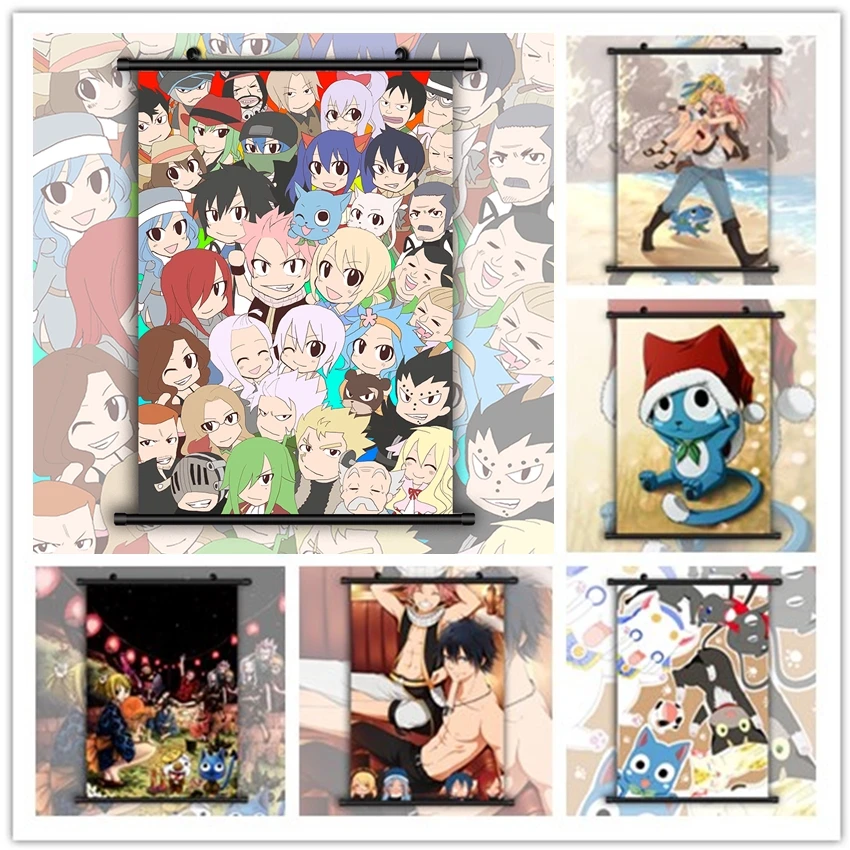 Настенный постер с изображением Феи хвоста насу Люси серая счастливая Аниме