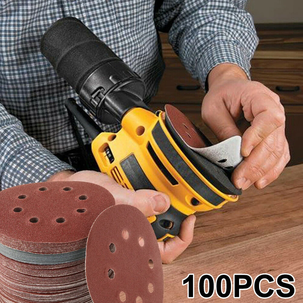 

100pcs Sanding Discs 8 Hole 80-3000 Hook& Loop Sandpaper Sanding sheet