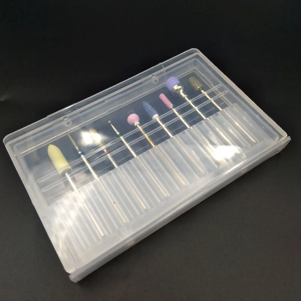 Прозрачная акриловая коробка для сверл ногтей 20 отверстий пластиковая витрина