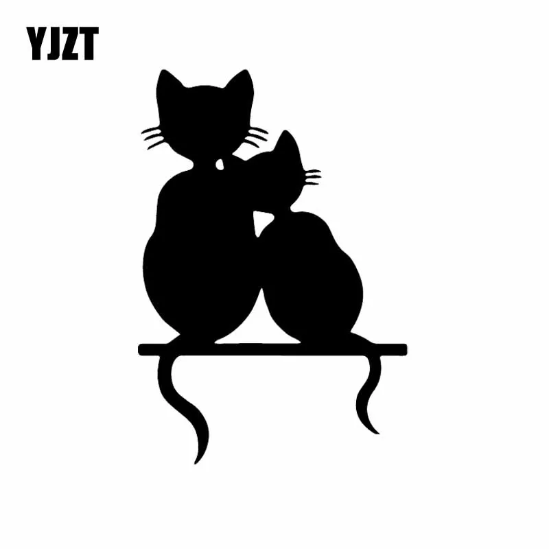 Фото YJZT 10 4x15 2 см Виниловая наклейка фотография Милая кошка питомец котенок животное