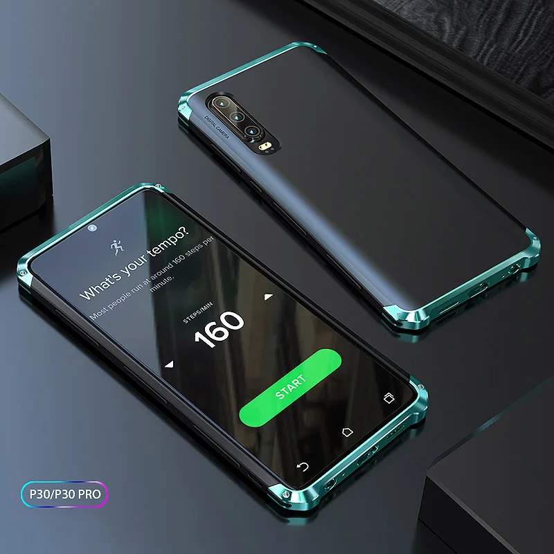 black green Для huawei P30 Pro Чехол Жесткий ТПУ противоударный Броня металлический бампер чехол для huawei P30pro чехол Роскошные защитные аксессуары 360 - Цвет: black green
