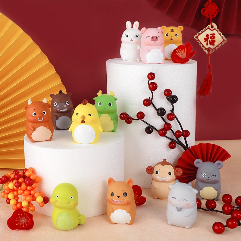 

Cute Animals Cake Topper Lovely Calf Monkey Puppy Sheep Decor For Baby Kids Boys Birthday Happy Cake Decoration Ornaments Gifts