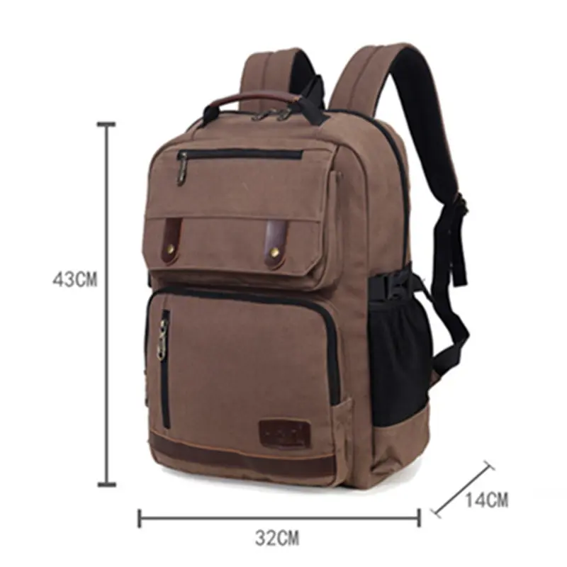 SCIONE Vintage Canvas Backpack Men Large Capacity Travel Shoulder Bag High Quality Fashion Students Laptop Male notebook | Багаж и сумки