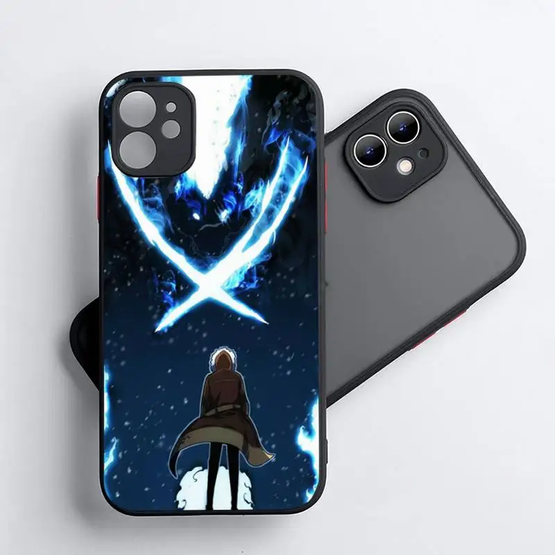 

solo leveling China anime cool Phone Case Matte Transparent for iPhone 7 8 11 12 s mini pro X XS XR MAX Plus coque