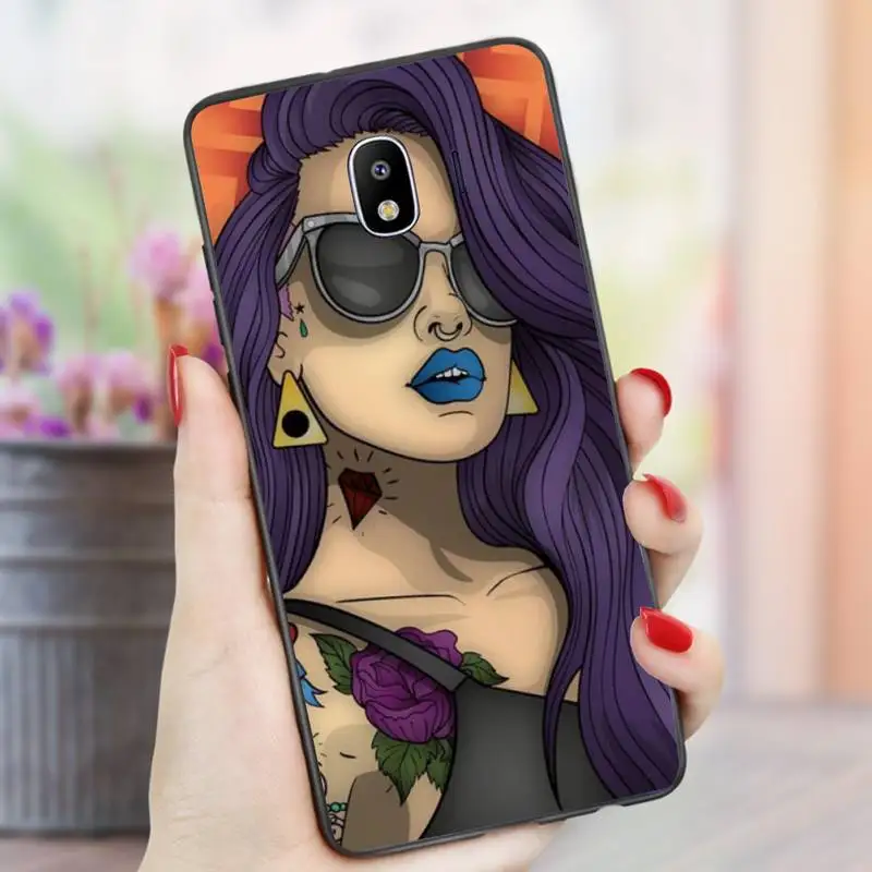 

Sexy Sleeve Tattoo Girl Phone Case For Huawei nova 5 6 7 pro Y5 2019 prime 2018 Y9s Y7 Black Soft nax fundas cover