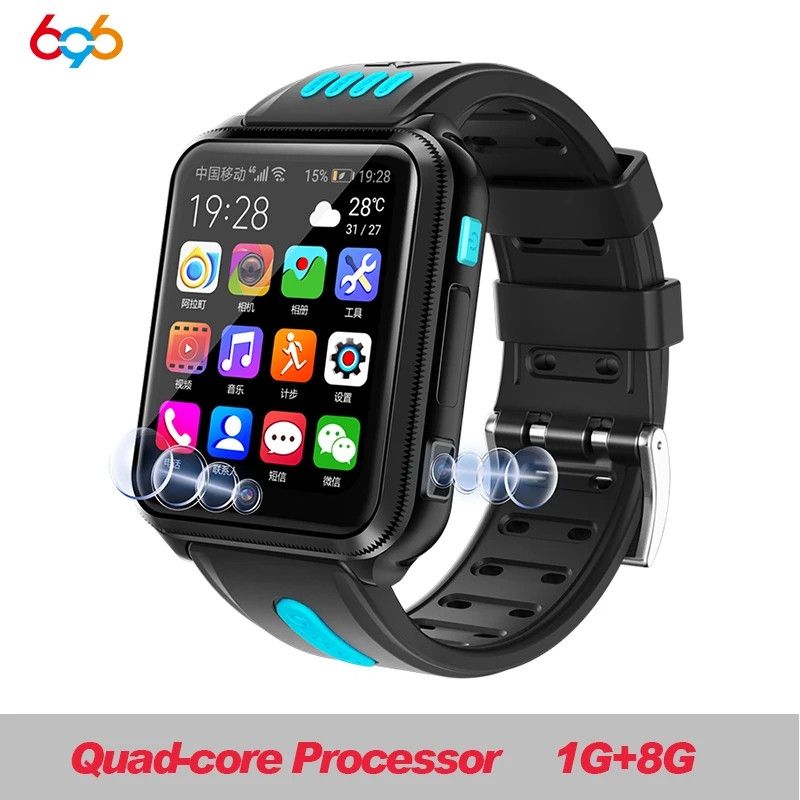 ALDH1 8G bk blue 696, 4G, gps, Wi-Fi, для студентов/детей, Смарт-часы, телефон H1/W5, система android, приложение, установка, Bluetooth, умные часы, 4G, sim-карта - Цвет: ALDH1 8G bk blue