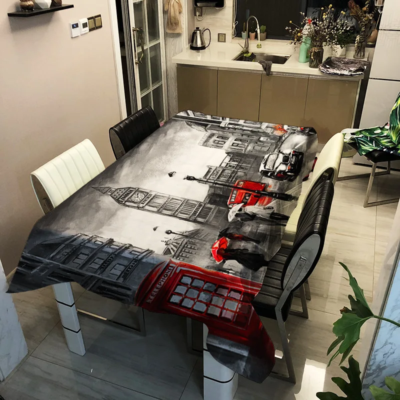 Скатерть в современном городском стиле с узором пылезащитный коврик для