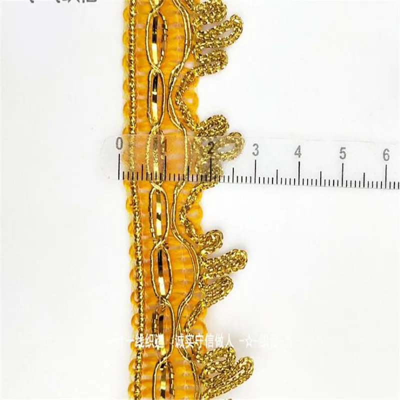 Лента для обрезки золотого кружева 3 см 5 ярдов в партии лента свадебного костюма