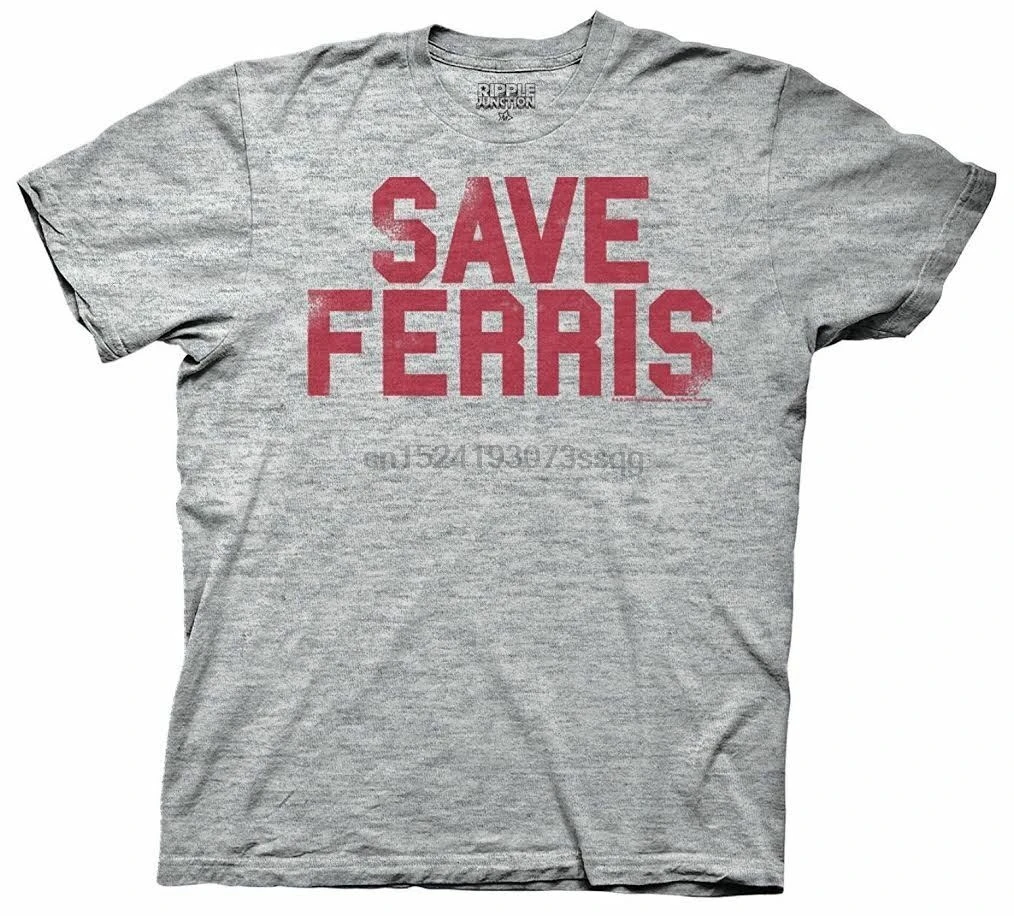 Обозрения Buellers выходной Save Ferris для взрослых мужские серые футболки | Мужская