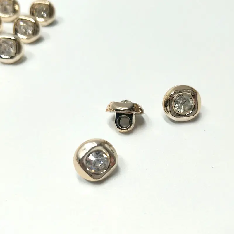 

HL 50PCS/150PCS 11MM New Plating Buttons With Rhinestones Shank DIY Apparel Sewing Accessories Shirt