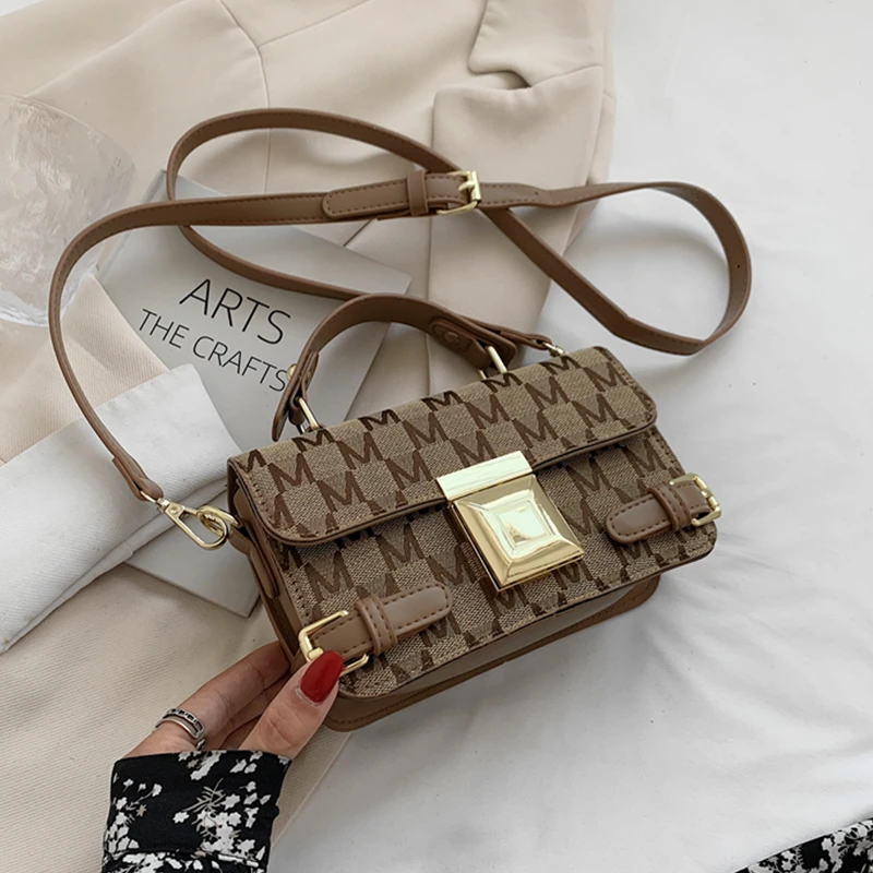 

Luxury Letters Small Tote Crossbody Bags For Women Short Handle Lock Luxury Brand Designer Shoulder Ladies Purses And Handbags