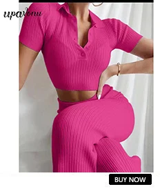 Free Shipping Casual Autumn Loose Knit Sweater Set Fashion Zip Lapel Long Sleeve Pullover Sweater & Straight Pants Two-piece Set