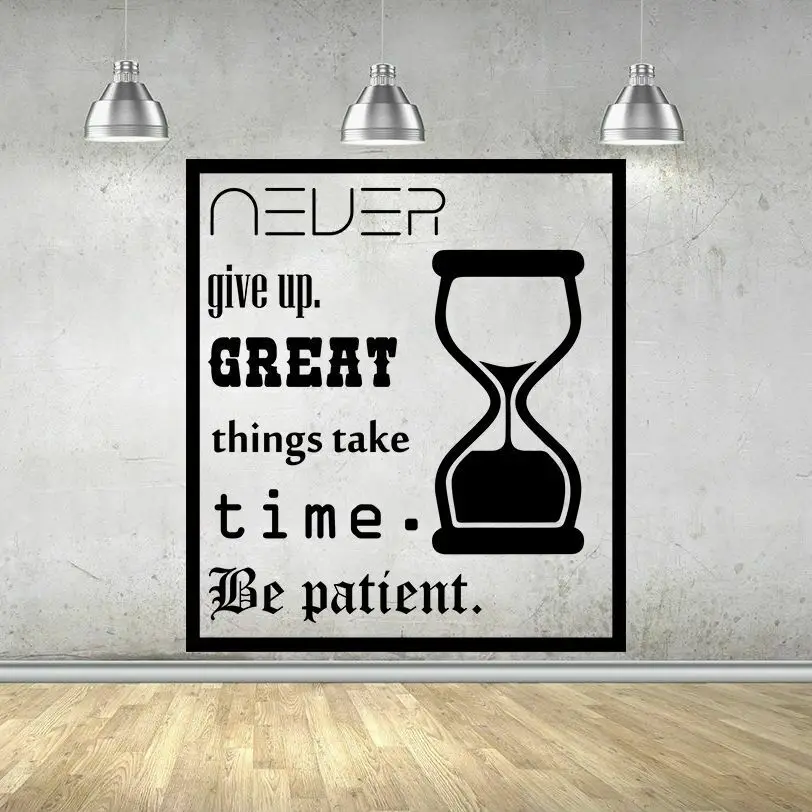 

Life Hourglass Wall Decals Never Give Up Inspirational Quotes Vinyl Art Stickers Bedroom Office School Interior Decor Mural Q380