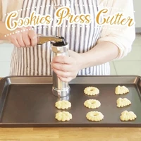 stainless steel cookie press set biscuit maker 20 discs 4 icing tips included