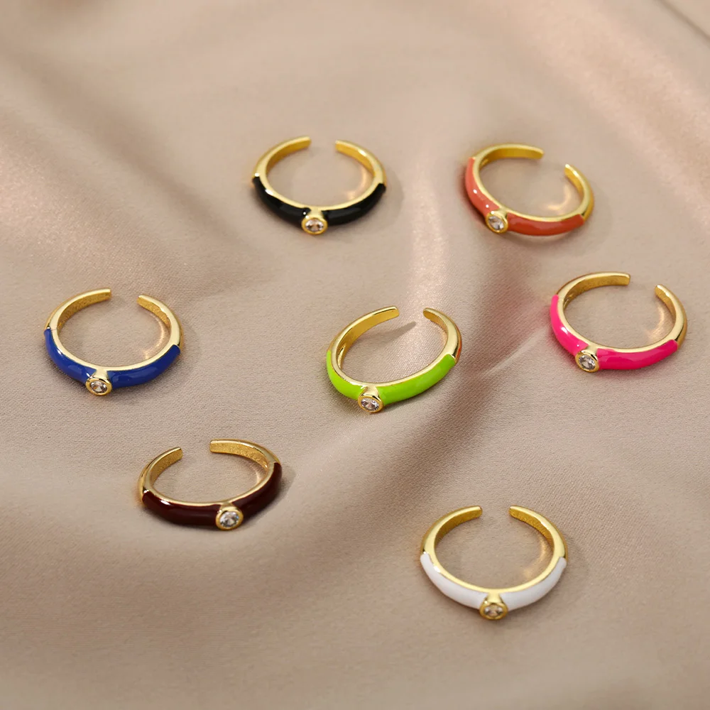 Женские винтажные открытые кольца в стиле панк золотистые обручальные с