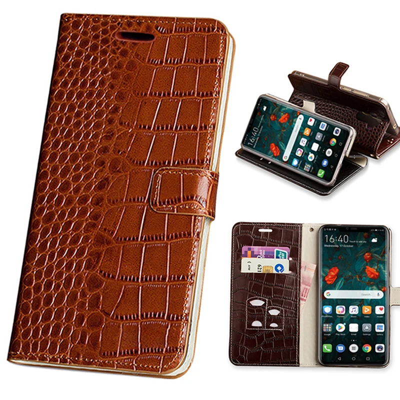

Leather Flip Phone Case For Huawei Honor 30 30S 20 20i 10 10i 9 8 Lite 8A 9X 8X X10 Max 7X V30 Pro P Smart Crocodile Wallet Bag