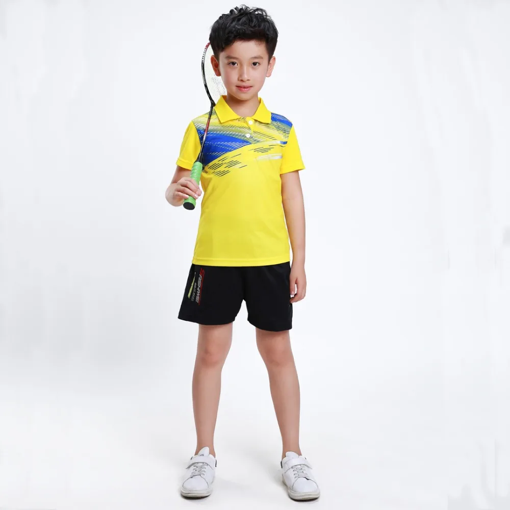 Рубашка для бадминтона детские рубашки Джерси настольного тенниса дышащая