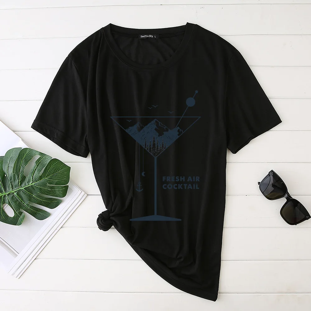 

Letter Print T Shirt Women Summer Casual Tshirts Tees Harajuku Graphic Tee Tops 2021 Female T-Shirt