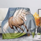 Плед флисовый Upetstory, с 3d принтом в виде сумасшедшей лошади, мягкий, удобный, персонализированный