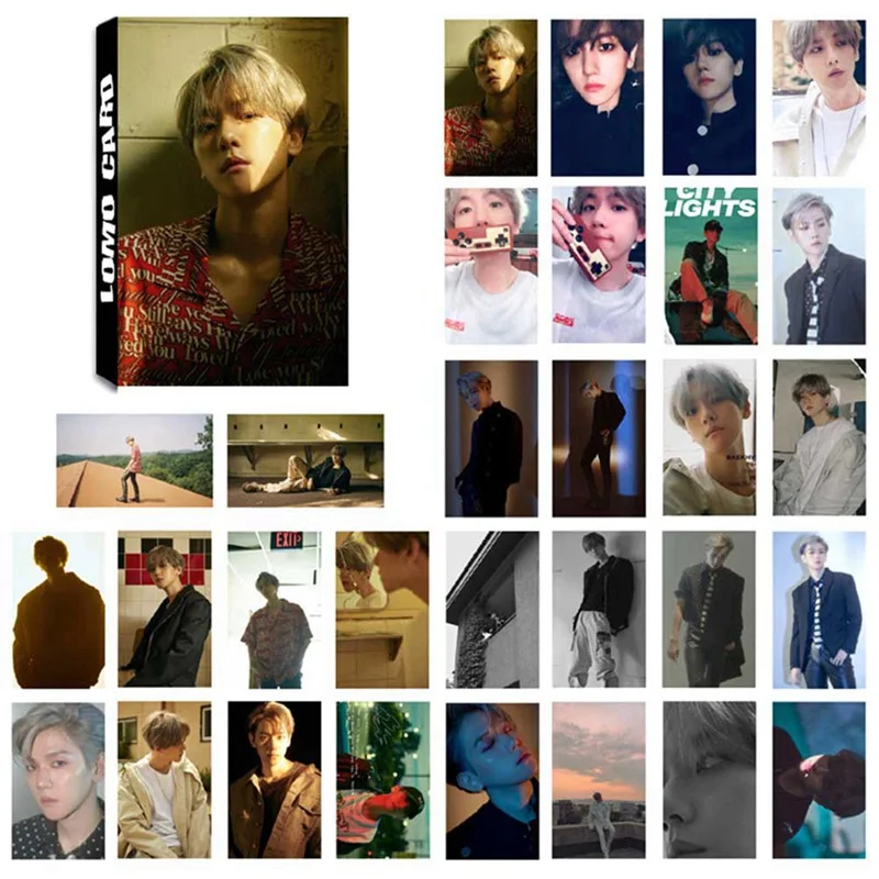 [MYKPOP] EXO BAEKHYUN: SOLO UN деревенский LOMO картонная подарочная коробка Набор 30 шт. KPOP Fans