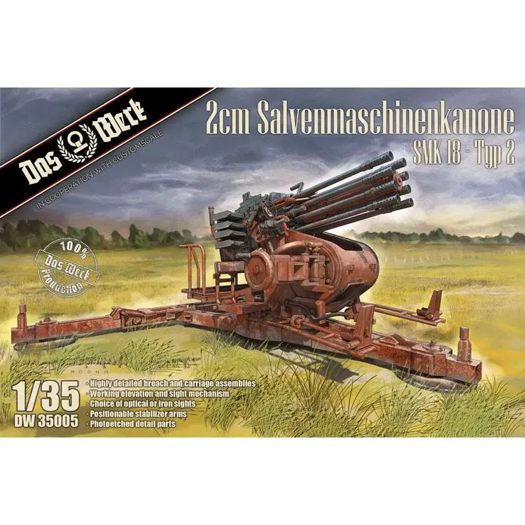 

DAS WERK DW35005 1/35 SCALE 2CM SALVENMASCHINENKANONE SMK 18-TYP 2