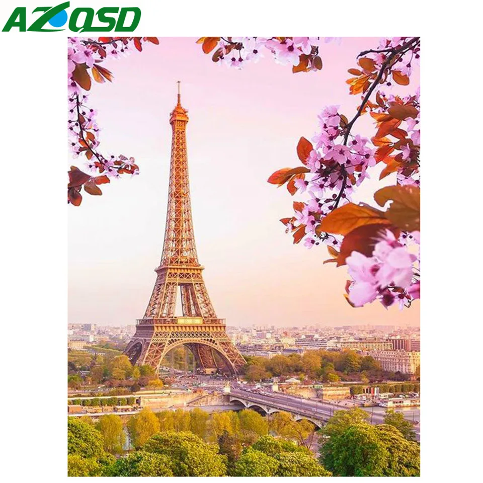 Алмазная Бриллиантовая вышивка AZQSD пейзаж полный квадрат украшение для дома