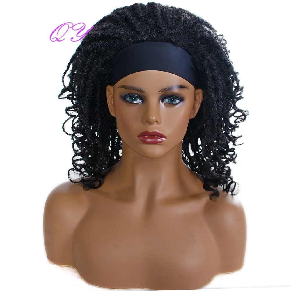 Marrom para Mulheres Qy-peruca Afro Feminina Cabelo Sintético Encaracolado Cor Preta Ombré Africanas Uso Diário 9 Apliques e perucas