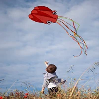kite mollusc octopus kite long colorful tail easy to fly kites for kids ages 4 8 and kites for adults with 100m kite string