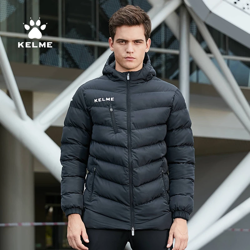 

Мужская зимняя куртка с капюшоном KELME, зимняя спортивная куртка для мальчиков, куртка для тренировок, женская теплая куртка на хлопковой под...