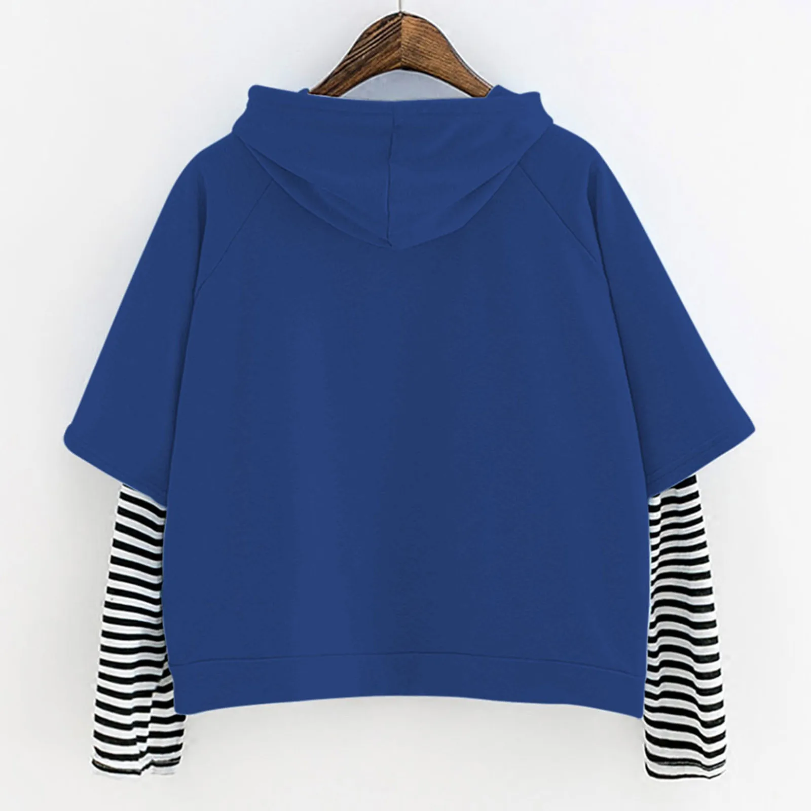 JAYCOSIN Women Sweetshirts Ladies Sweatshirt Hooded Long Sleeve Crop Patchwork Blouse Pullover Tops Hip Hop Hoodie Female