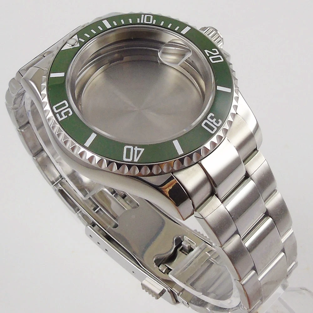 

Stainless Steel 41mm Wristwatch Case Sapphire Glass Seeing Back Unidirectional Bezel for ETA 2836 MIYOTA 8215 8205