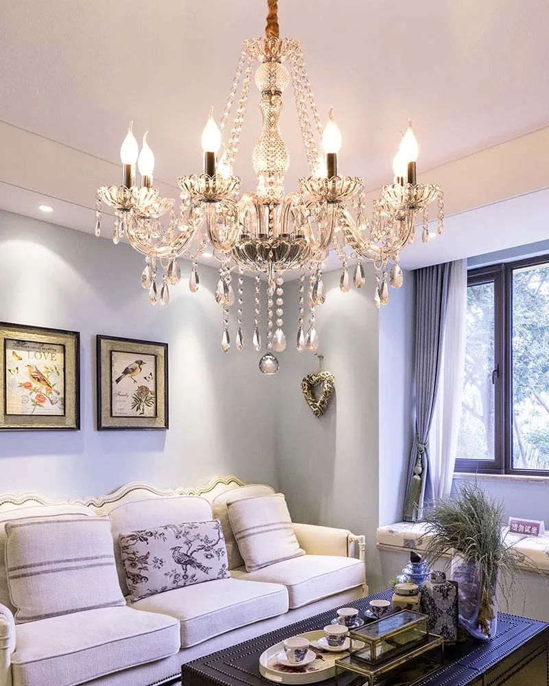 Decoration Crystal  Chandelier Lighting Pendant Lamp For Living Room Suspension Luminaire Lampe and Dinning Home Europen Style