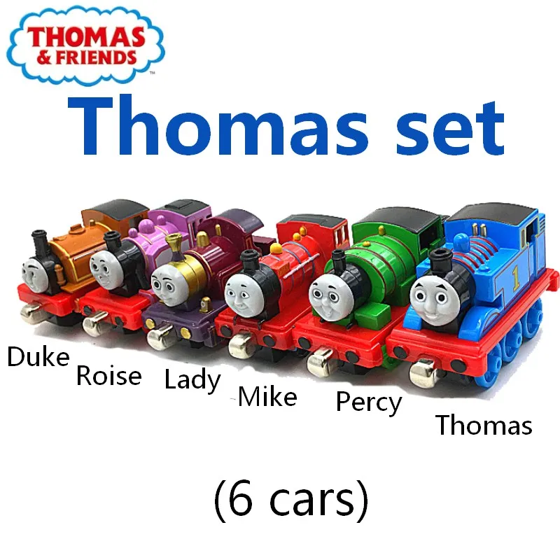 6 cas set Томас и Друзья трек аксессуары электрический локомотив 1:43 Универсальный детский торт ко дню рождения украшение игрушка сувенир коробка для хранения - Цвет: 6 cas set