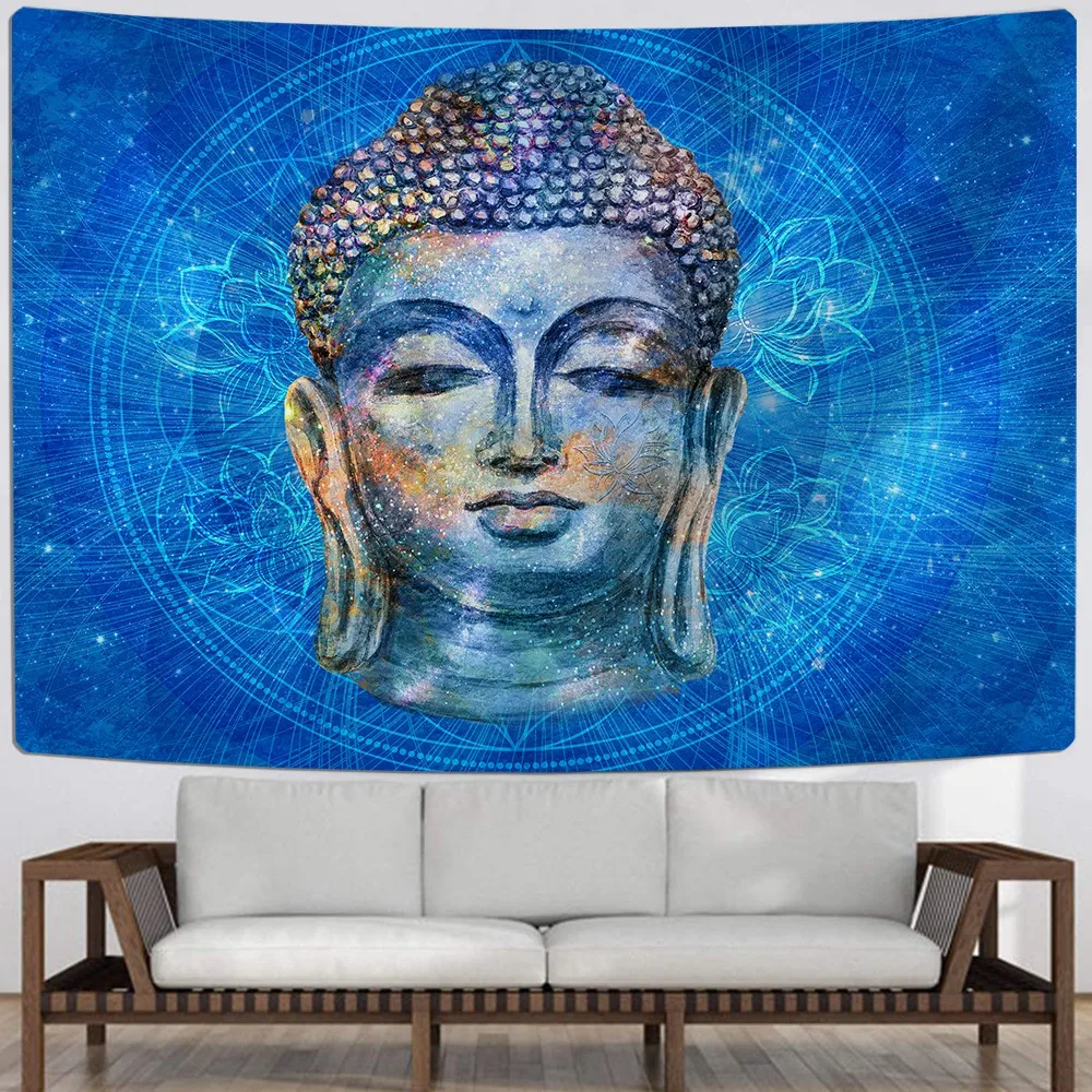 Индийский Религия гобелен китайская Будда стене висит 3D печати темно цветной для