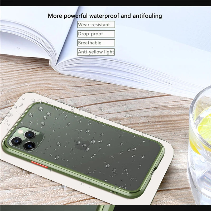 Для iPhone 11 Pro Max 6 6s 7 8 Plus X Xs Max чехол для телефона силиконовый край и твердая задняя крышка прозрачный противоударный скраб корпус