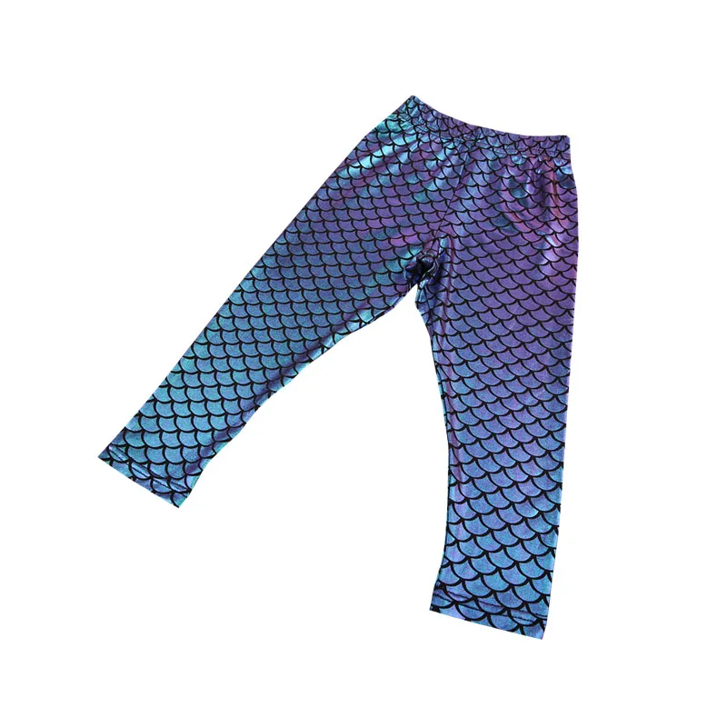 Лидер продаж модные стильные детские леггинсы с рисунком русалки и рыбьей чешуи