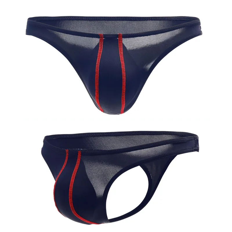 8PCS Mens Low Rise Ice Silk Sexy Mini Thong Bikini Briefs Transparent Men Panties Briefs Soft Comfortable Gay Men Slip Underwear