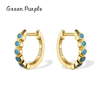 green purple vintage blue zircon hoop earrings real 925 sterling silver luxury trendy earring for women wedding jewelry brincos
