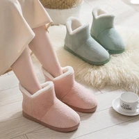 womens winter boots warm furcotton shoes for female plus velvet thick soled large size flat heels couples autumn snow boots
