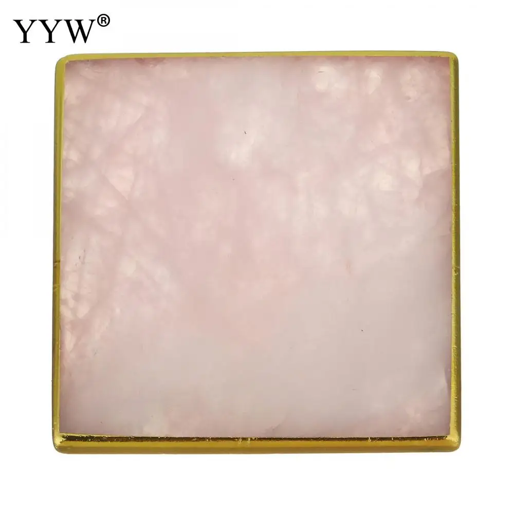 

Pink Glass Slice Coaster Natural Gems Crafts Semi Precious Cup Mug Glass Mats Beverage Holder Pad Druzy Quartz Geode Glass