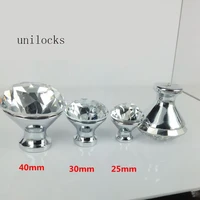 unilocks 25 40mm diamond shape design crystal glass knobs cupboard drawer pull kitchen cabinet door wardrobe handles hardware